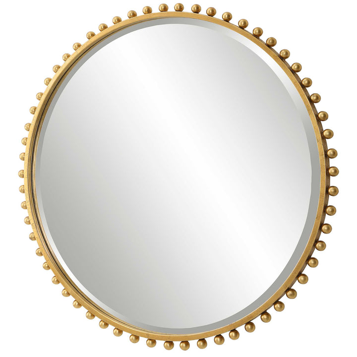 American Home Furniture Uttermost Taza Gold Round Mirror