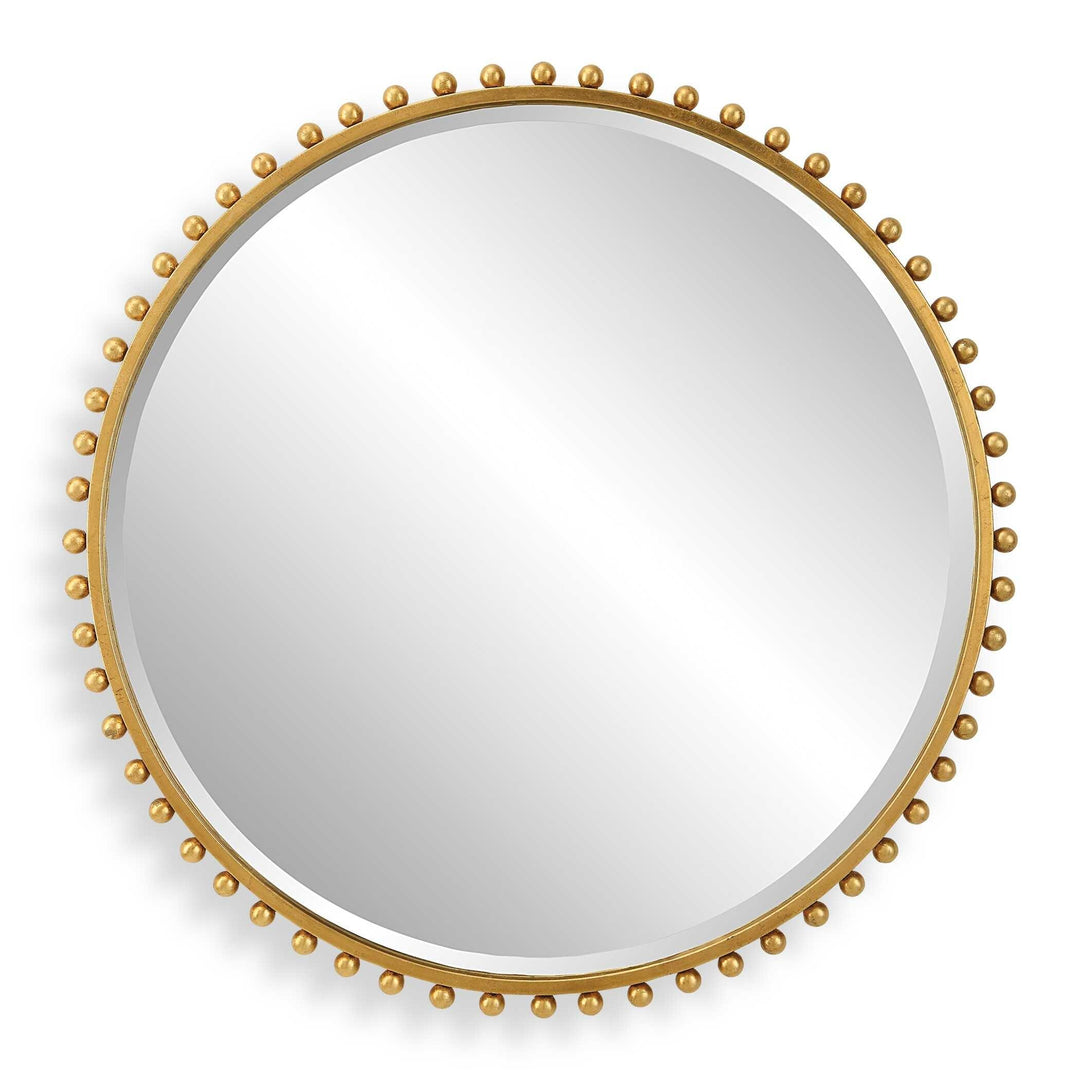 Taza Gold Round Mirror - AmericanHomeFurniture