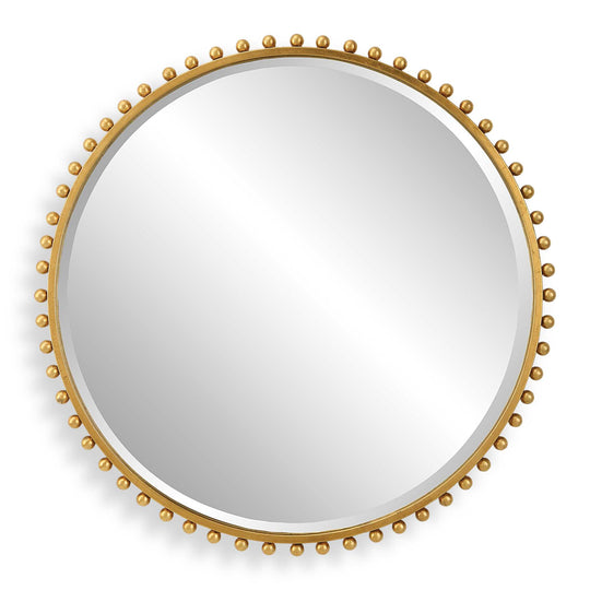 American Home Furniture Uttermost Taza Gold Round Mirror