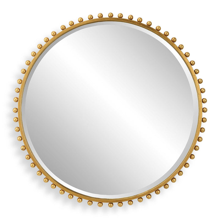 American Home Furniture Uttermost Taza Gold Round Mirror