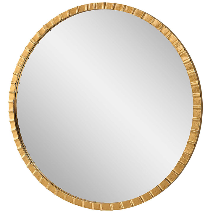 American Home Furniture Uttermost Dandridge Gold Round Mirror