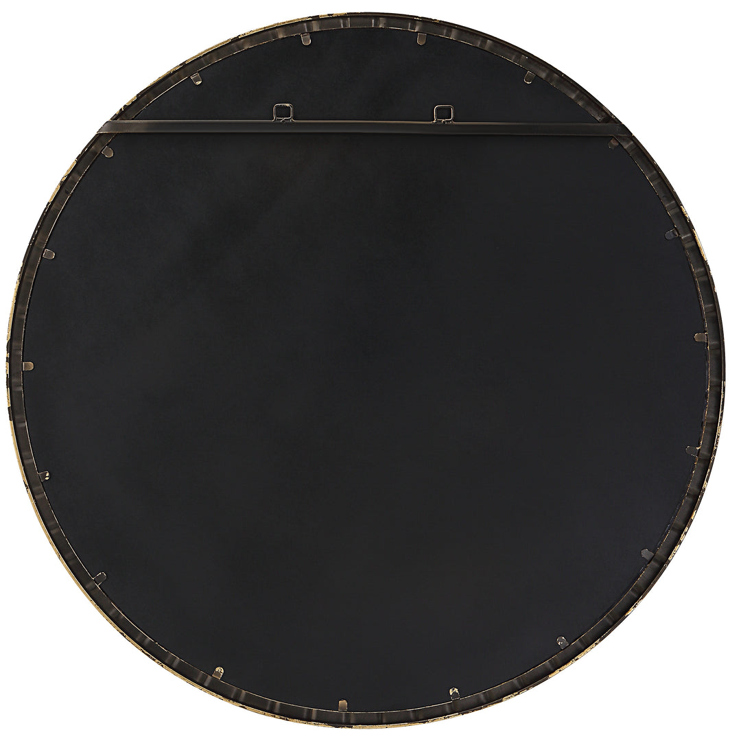 American Home Furniture Uttermost Dandridge Gold Round Mirror