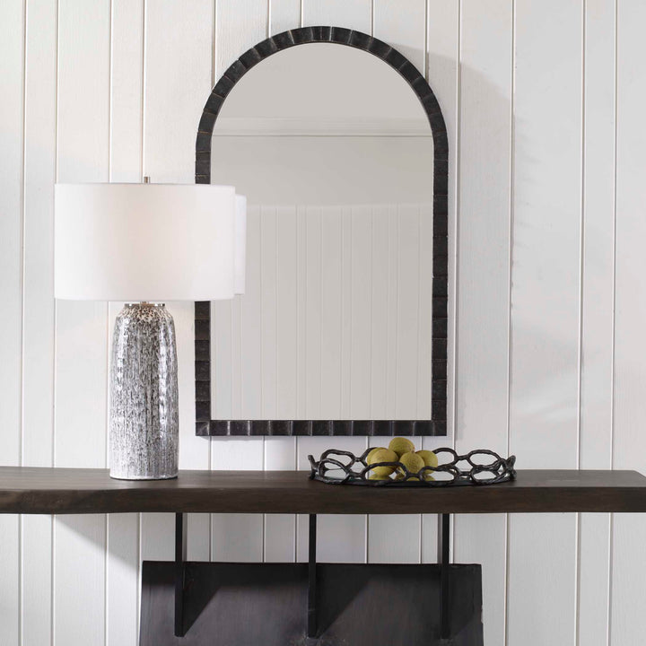 American Home Furniture Uttermost Dandridge Black Arch Mirror