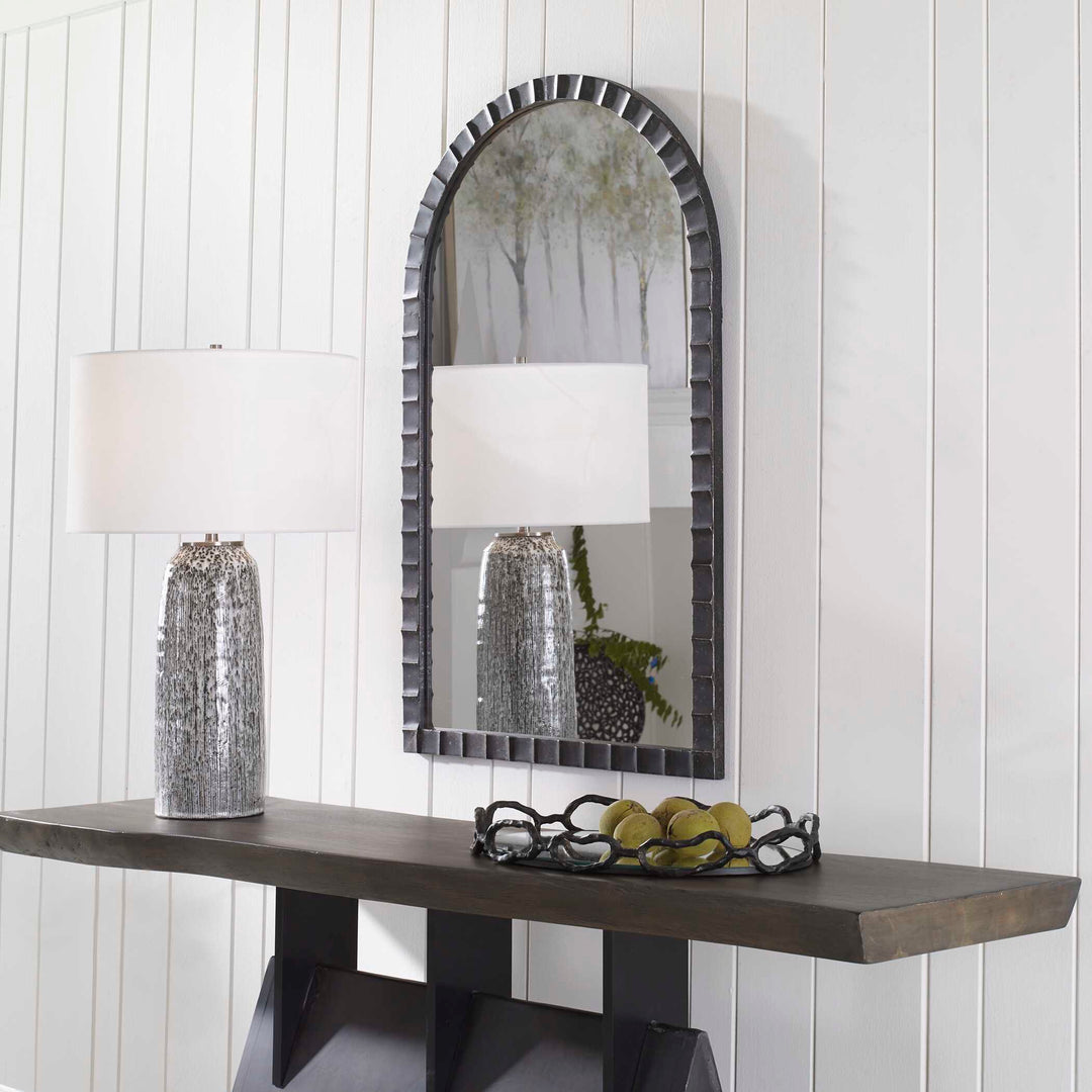 American Home Furniture Uttermost Dandridge Black Arch Mirror