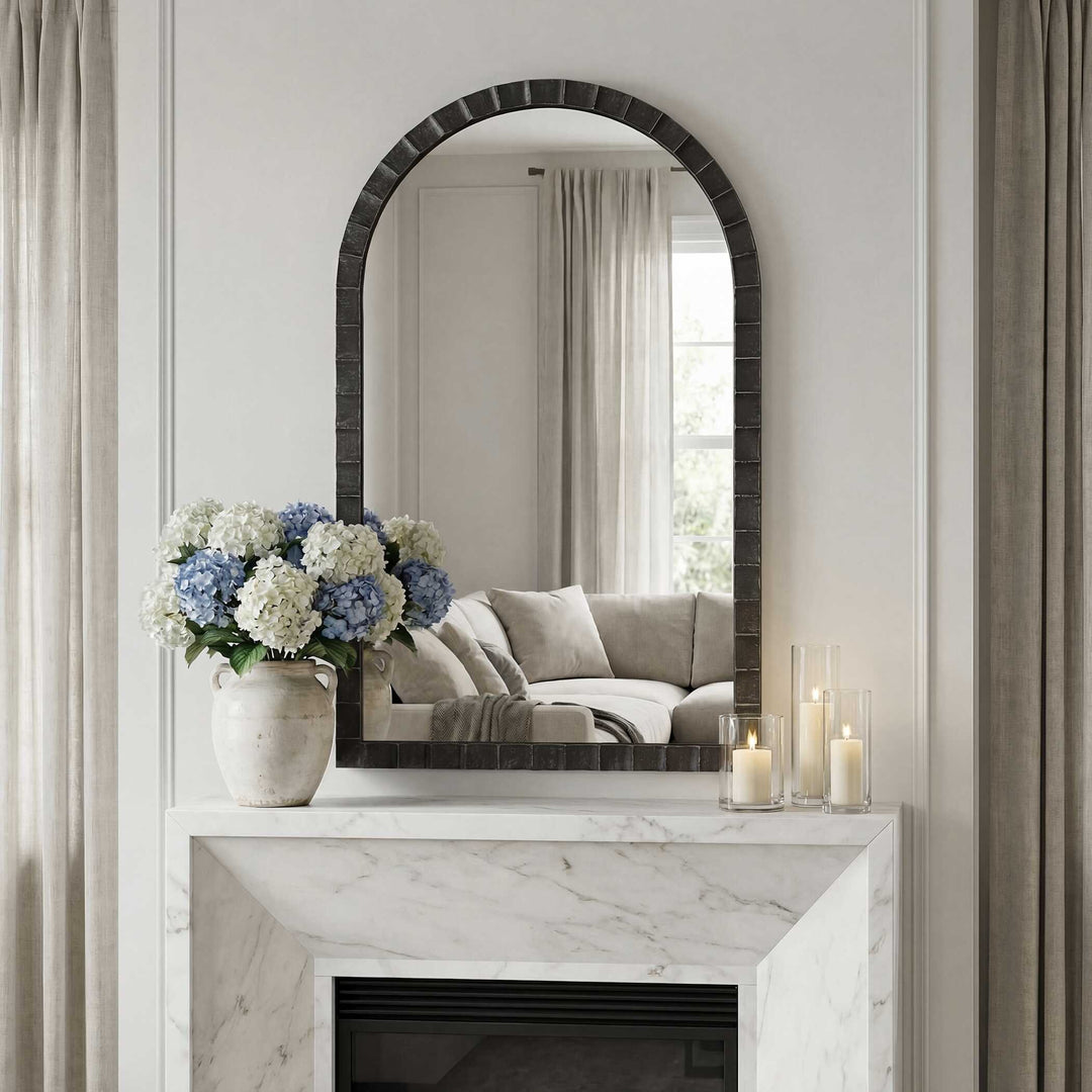 American Home Furniture Uttermost Dandridge Black Arch Mirror