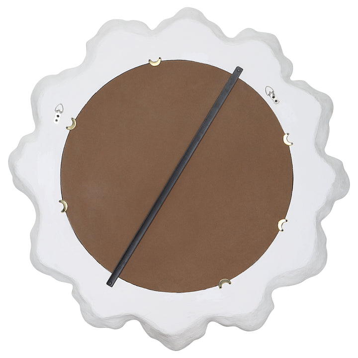 American Home Furniture Uttermost Sea Coral White Round Mirror