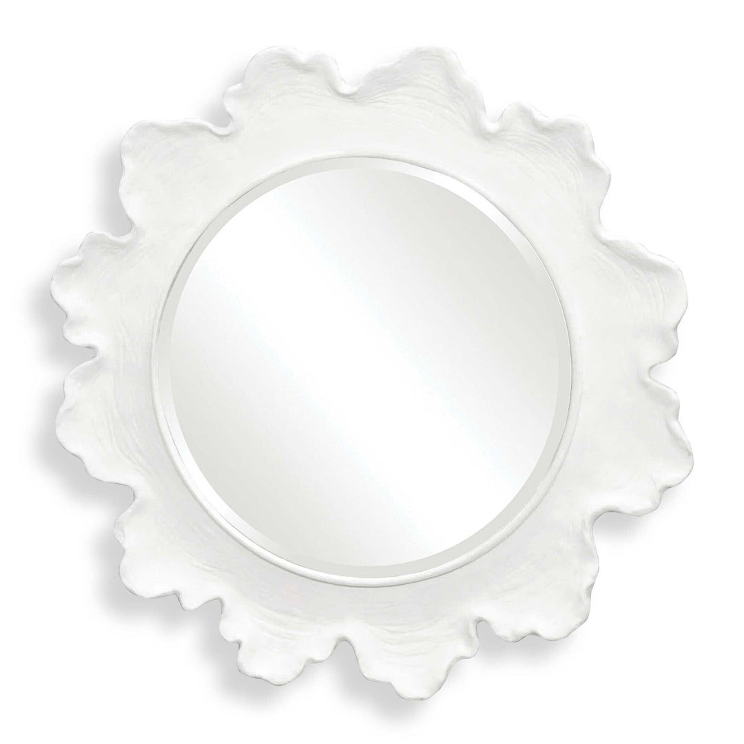 Sea Coral White Round Mirror - AmericanHomeFurniture