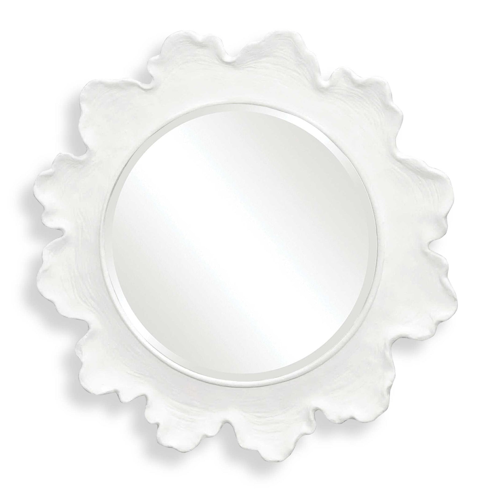 American Home Furniture Uttermost Sea Coral White Round Mirror