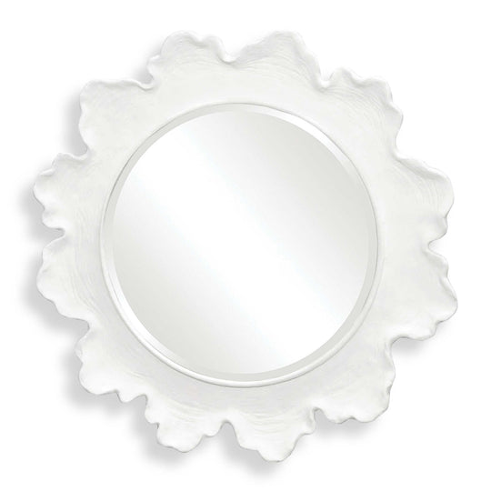 American Home Furniture Uttermost Sea Coral White Round Mirror