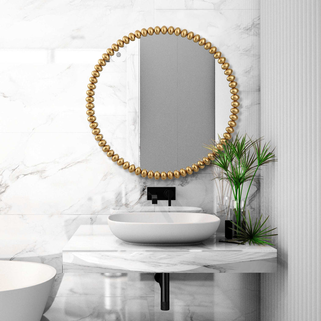 American Home Furniture Uttermost Byzantine Round Gold Mirror