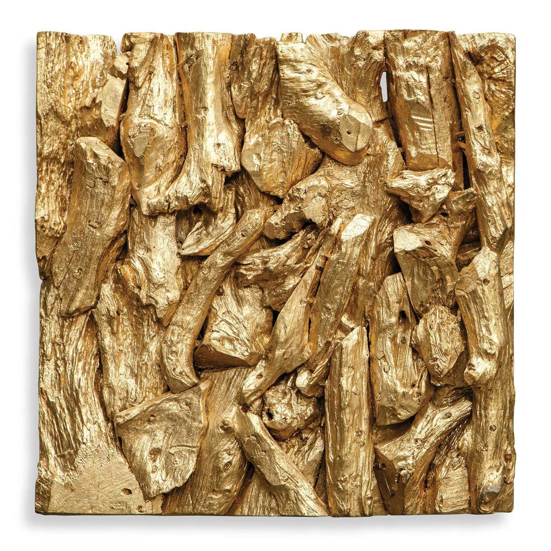 Rio Gold Wood Wall Décor - AmericanHomeFurniture
