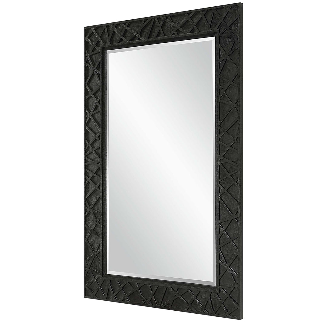American Home Furniture Uttermost Everest Satin Black Mirror