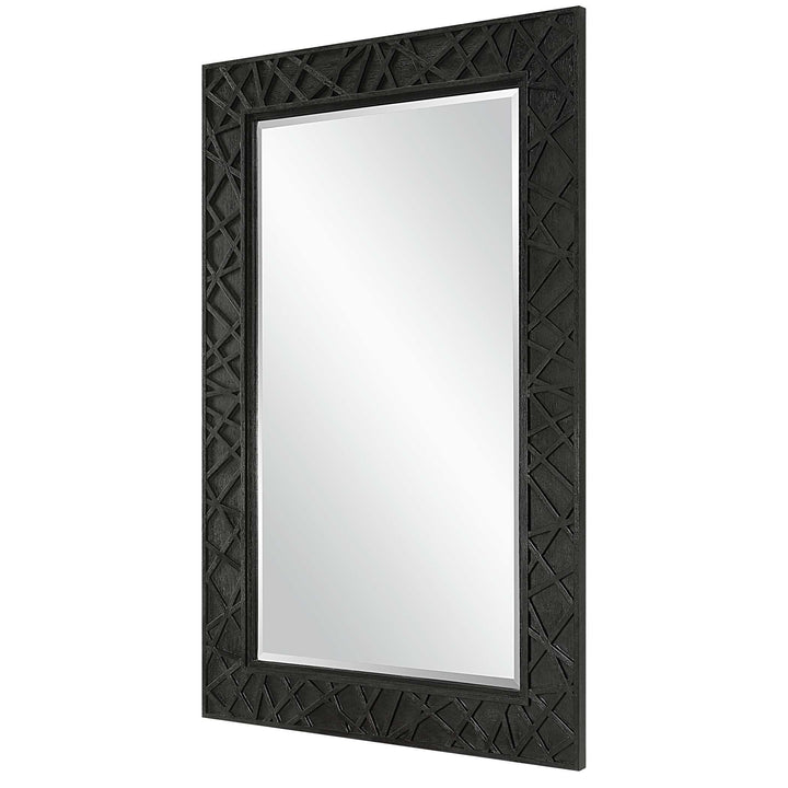American Home Furniture Uttermost Everest Satin Black Mirror
