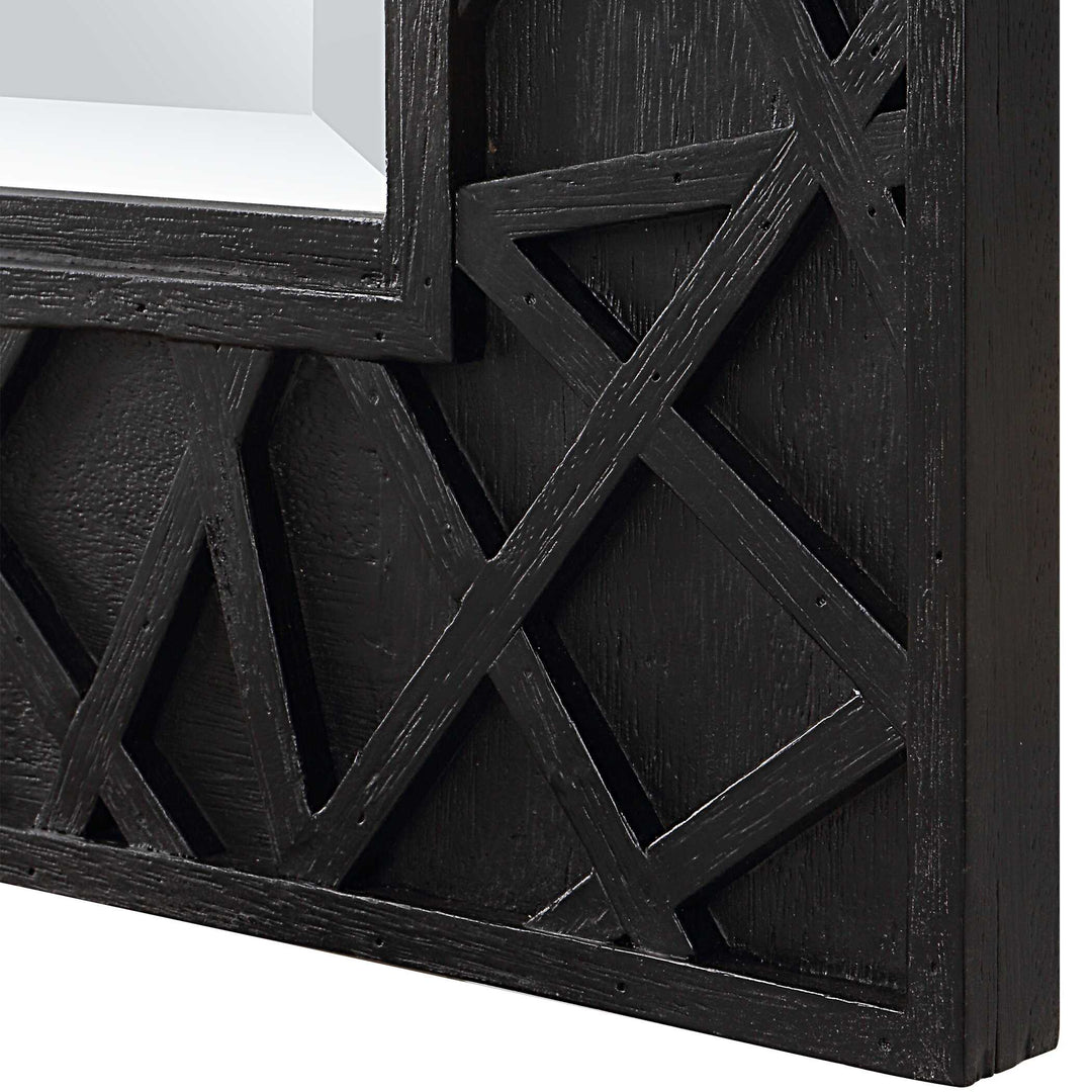 American Home Furniture Uttermost Everest Satin Black Mirror