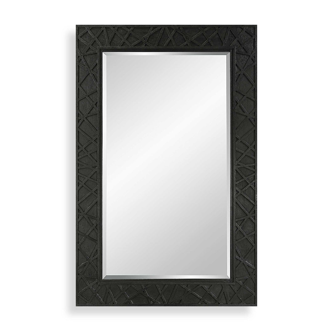 Everest Satin Black Mirror - AmericanHomeFurniture