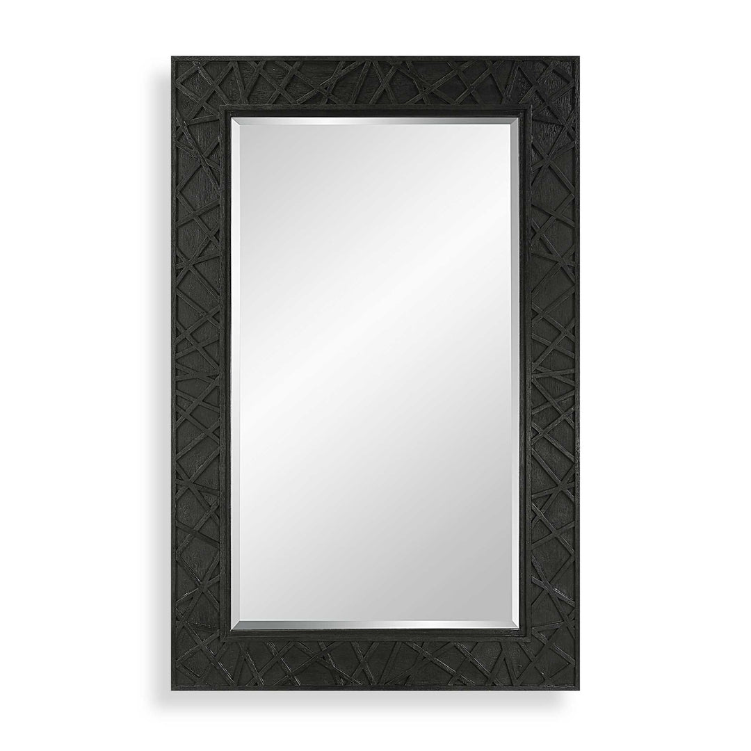 American Home Furniture Uttermost Everest Satin Black Mirror