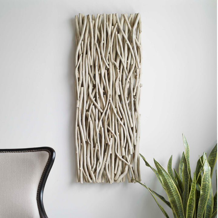 American Home Furniture Uttermost Gathered Teak Bleached Wood Wall Decor