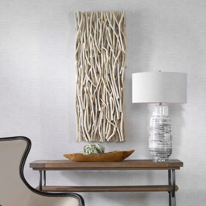 American Home Furniture Uttermost Gathered Teak Bleached Wood Wall Decor