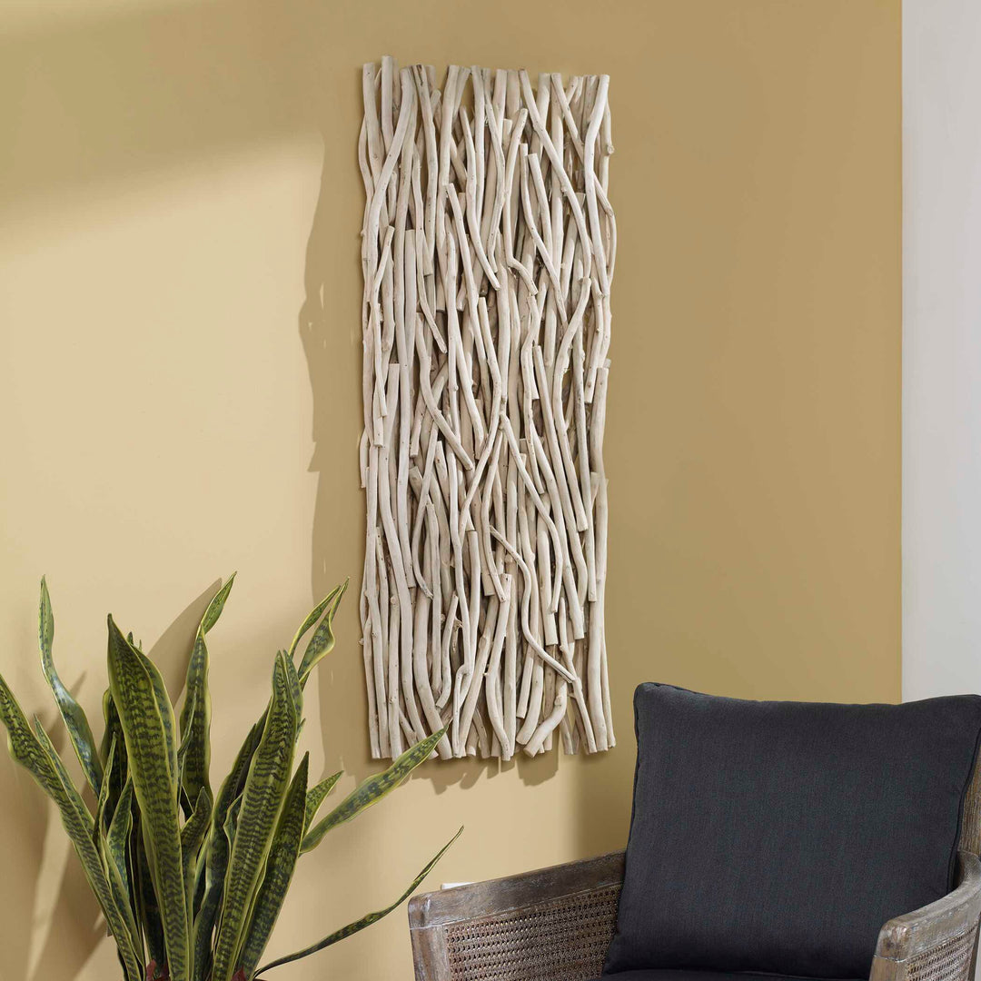 American Home Furniture Uttermost Gathered Teak Bleached Wood Wall Decor