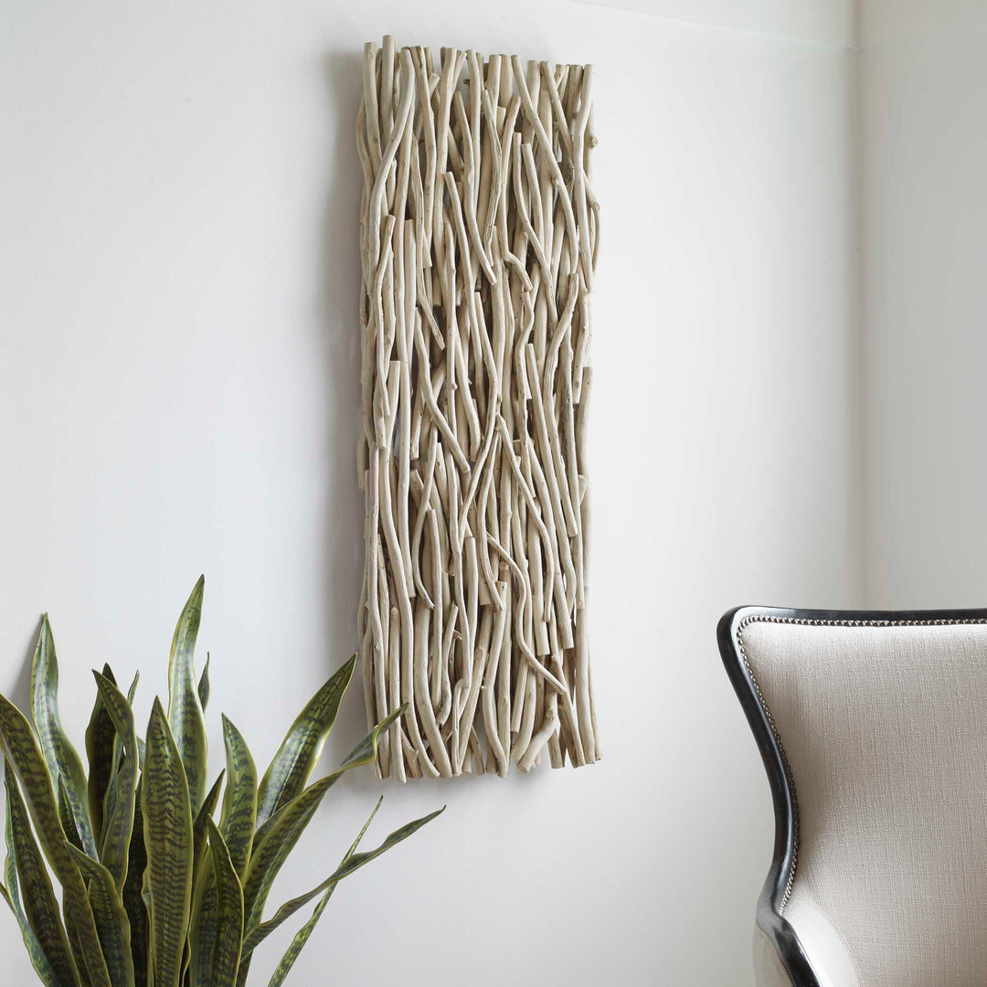 American Home Furniture Uttermost Gathered Teak Bleached Wood Wall Decor