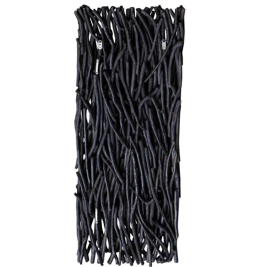 American Home Furniture Uttermost Gathered Teak Black Wood Wall Decor