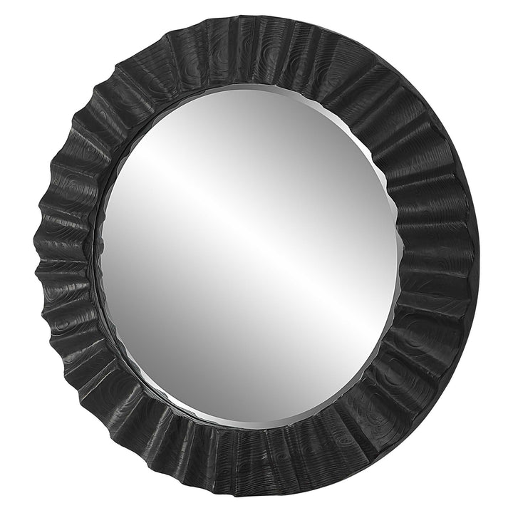 American Home Furniture Uttermost Caribou Dark Espresso Round Mirror