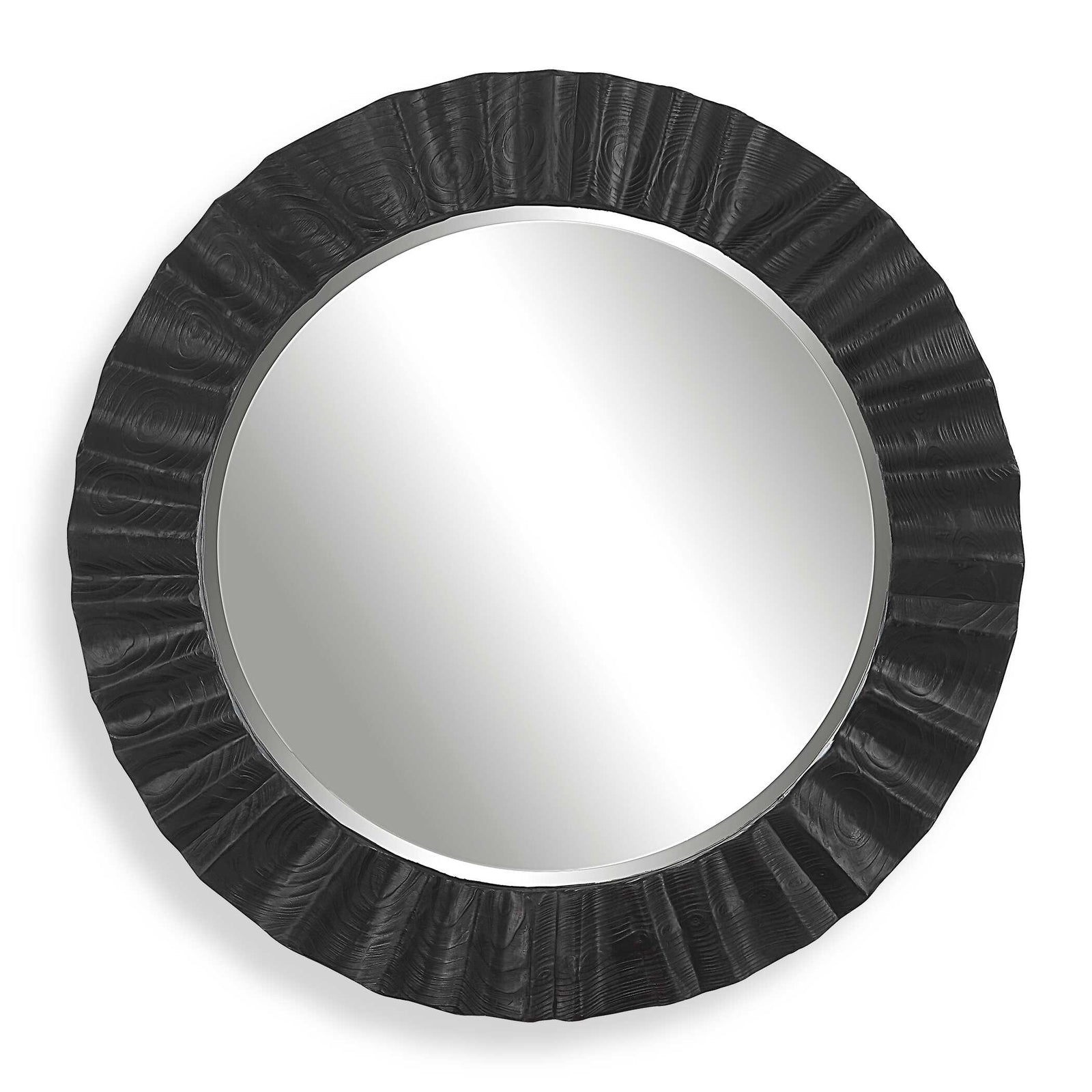 American Home Furniture Uttermost Caribou Dark Espresso Round Mirror