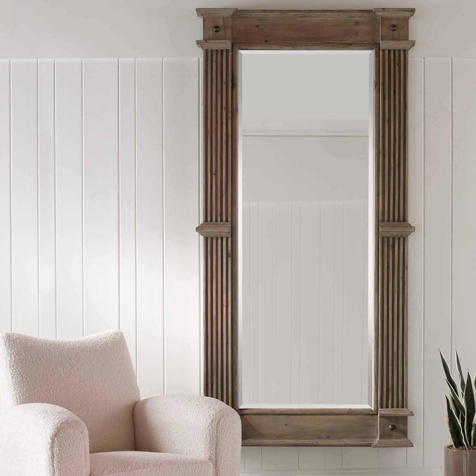 American Home Furniture Uttermost McAllister Natural Wood Oversized Mirror