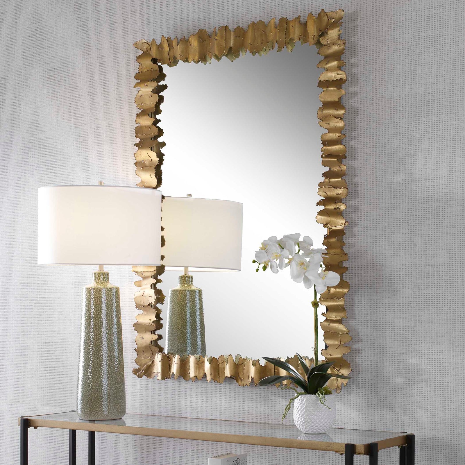 American Home Furniture Uttermost Lev Antique Gold Mirror