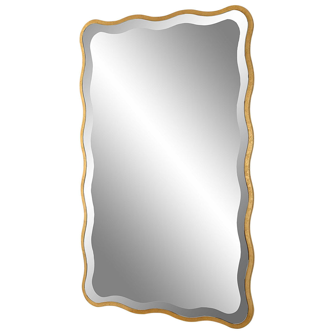 American Home Furniture Uttermost Aneta Gold Scalloped Mirror