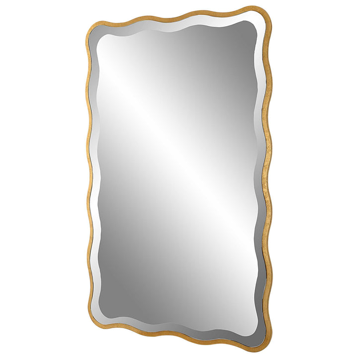 American Home Furniture Uttermost Aneta Gold Scalloped Mirror