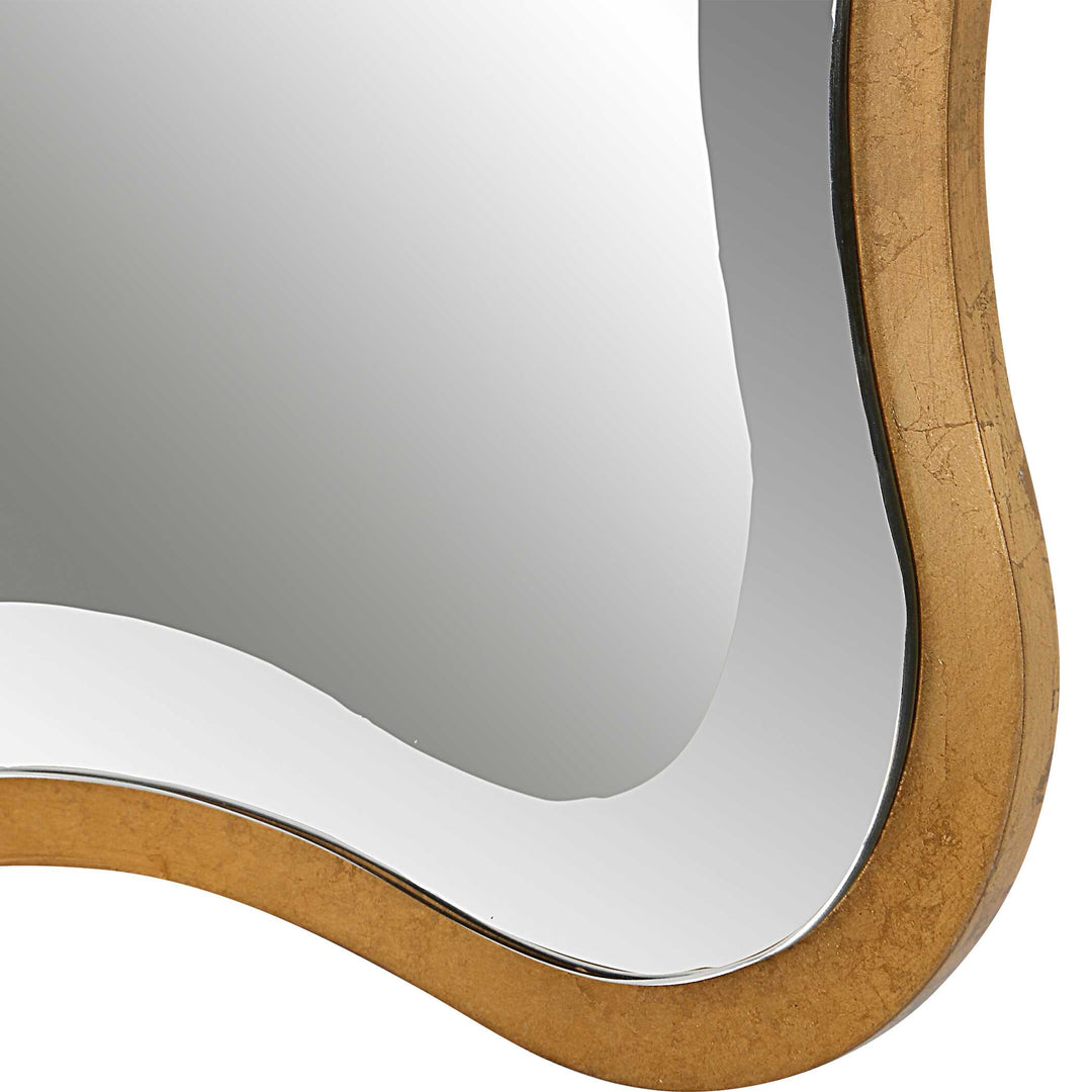 American Home Furniture Uttermost Aneta Gold Scalloped Mirror