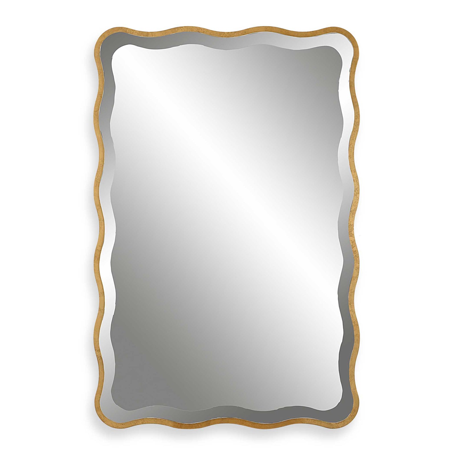 American Home Furniture Uttermost Aneta Gold Scalloped Mirror