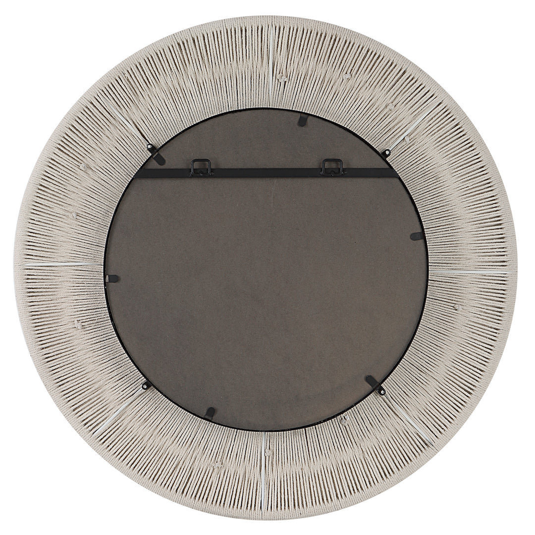 American Home Furniture Uttermost Sailor's Knot White Small Round Mirror
