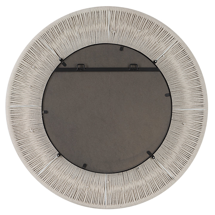 American Home Furniture Uttermost Sailor's Knot White Small Round Mirror