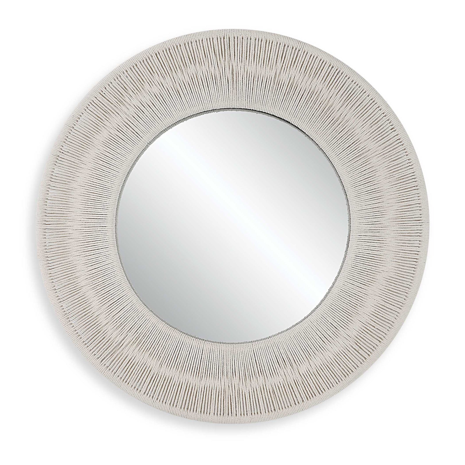 American Home Furniture Uttermost Sailor's Knot White Small Round Mirror