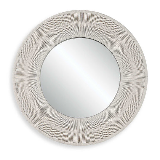 American Home Furniture Uttermost Sailor's Knot White Small Round Mirror