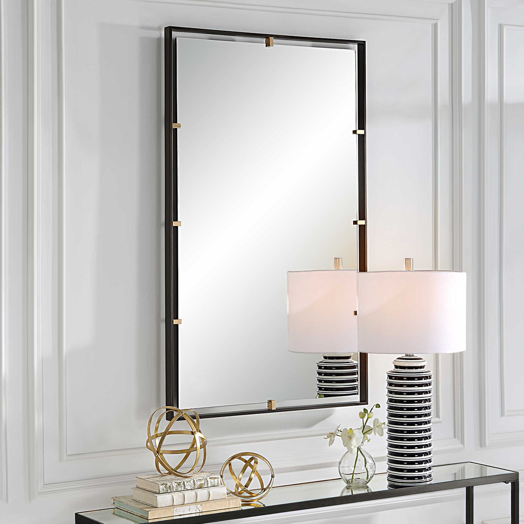 American Home Furniture Uttermost Egon Rectangular Bronze Mirror