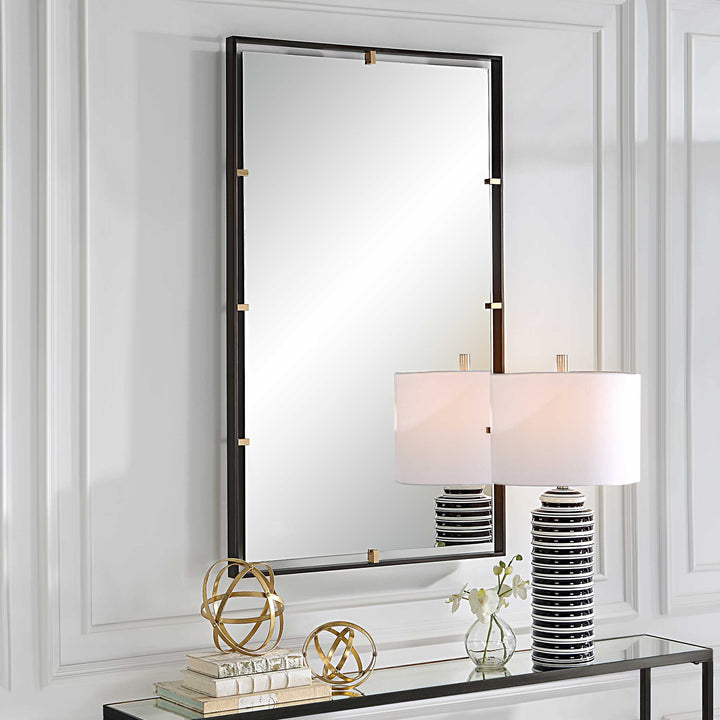 American Home Furniture Uttermost Egon Rectangular Bronze Mirror