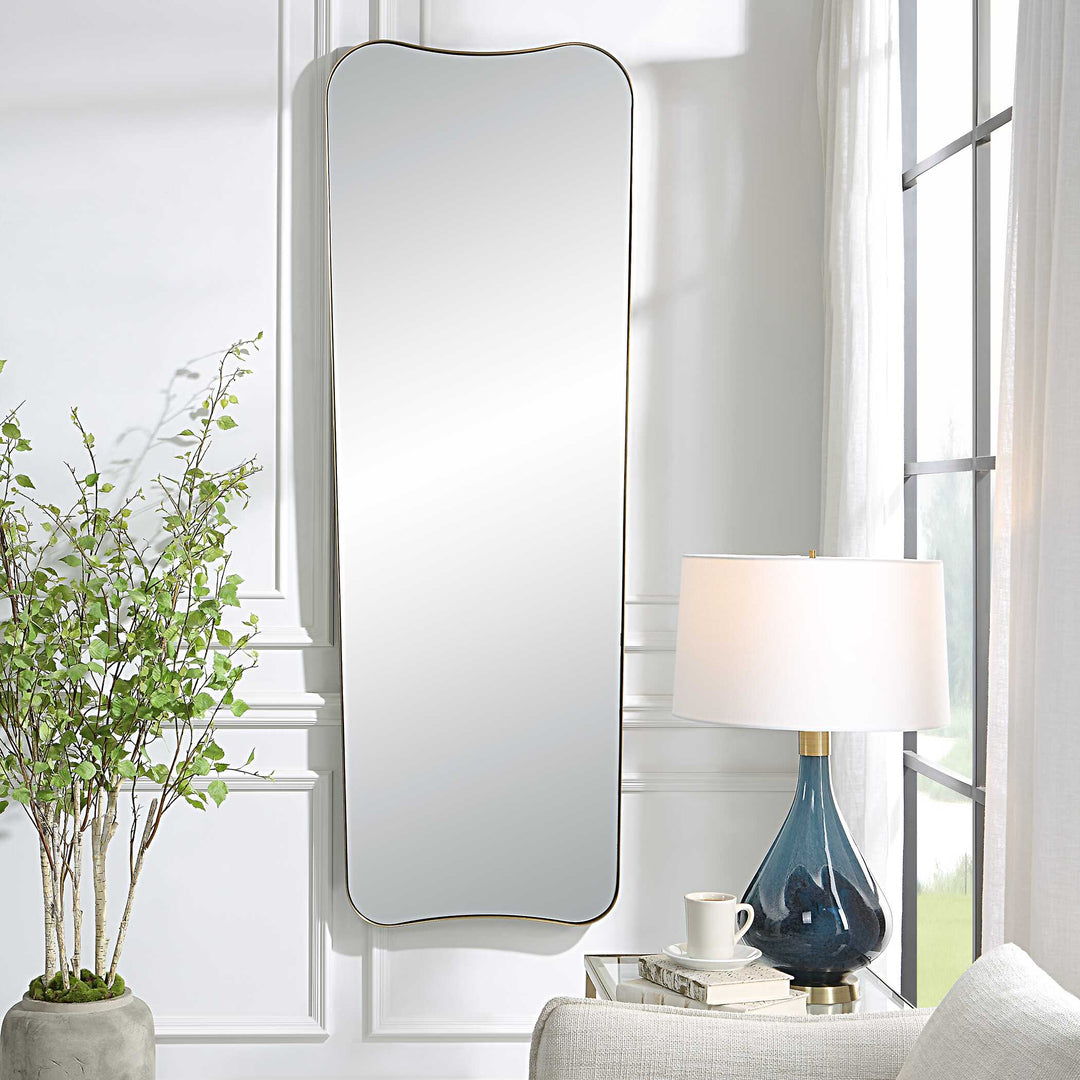 American Home Furniture Uttermost Belvoir Large Antique Brass Mirror