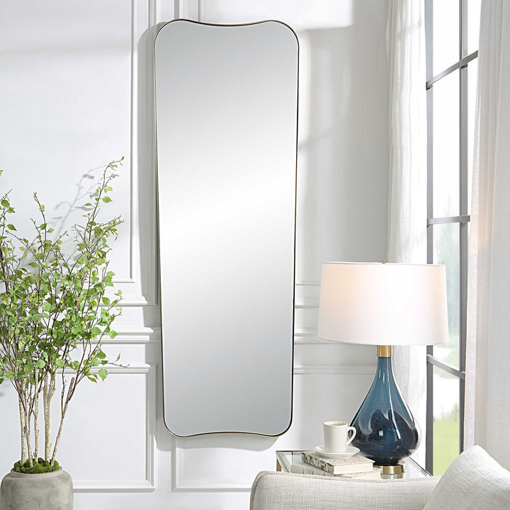 American Home Furniture Uttermost Belvoir Large Antique Brass Mirror