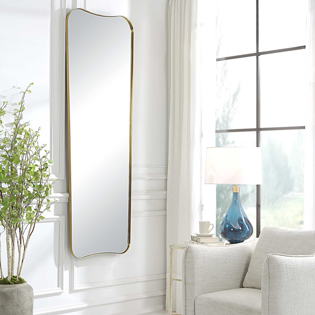 American Home Furniture Uttermost Belvoir Large Antique Brass Mirror