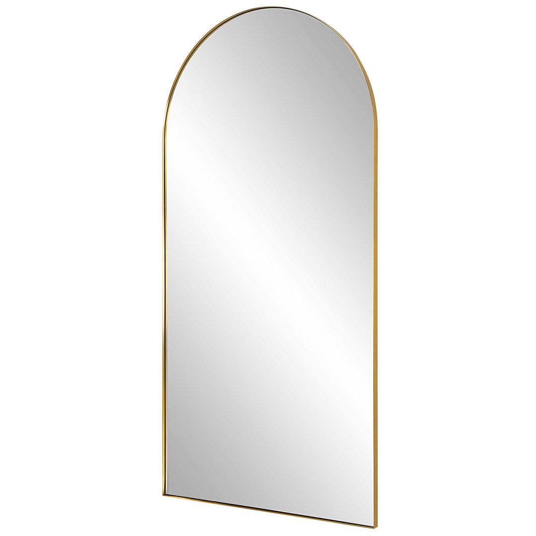 American Home Furniture Uttermost Crosley Antique Brass Arch Mirror
