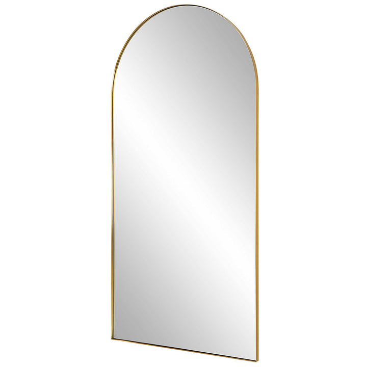 American Home Furniture Uttermost Crosley Antique Brass Arch Mirror