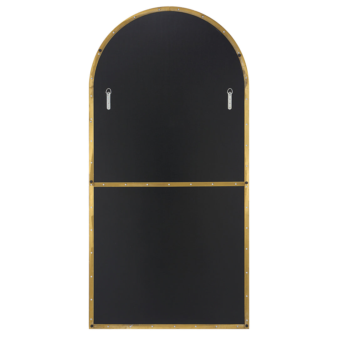 American Home Furniture Uttermost Crosley Antique Brass Arch Mirror