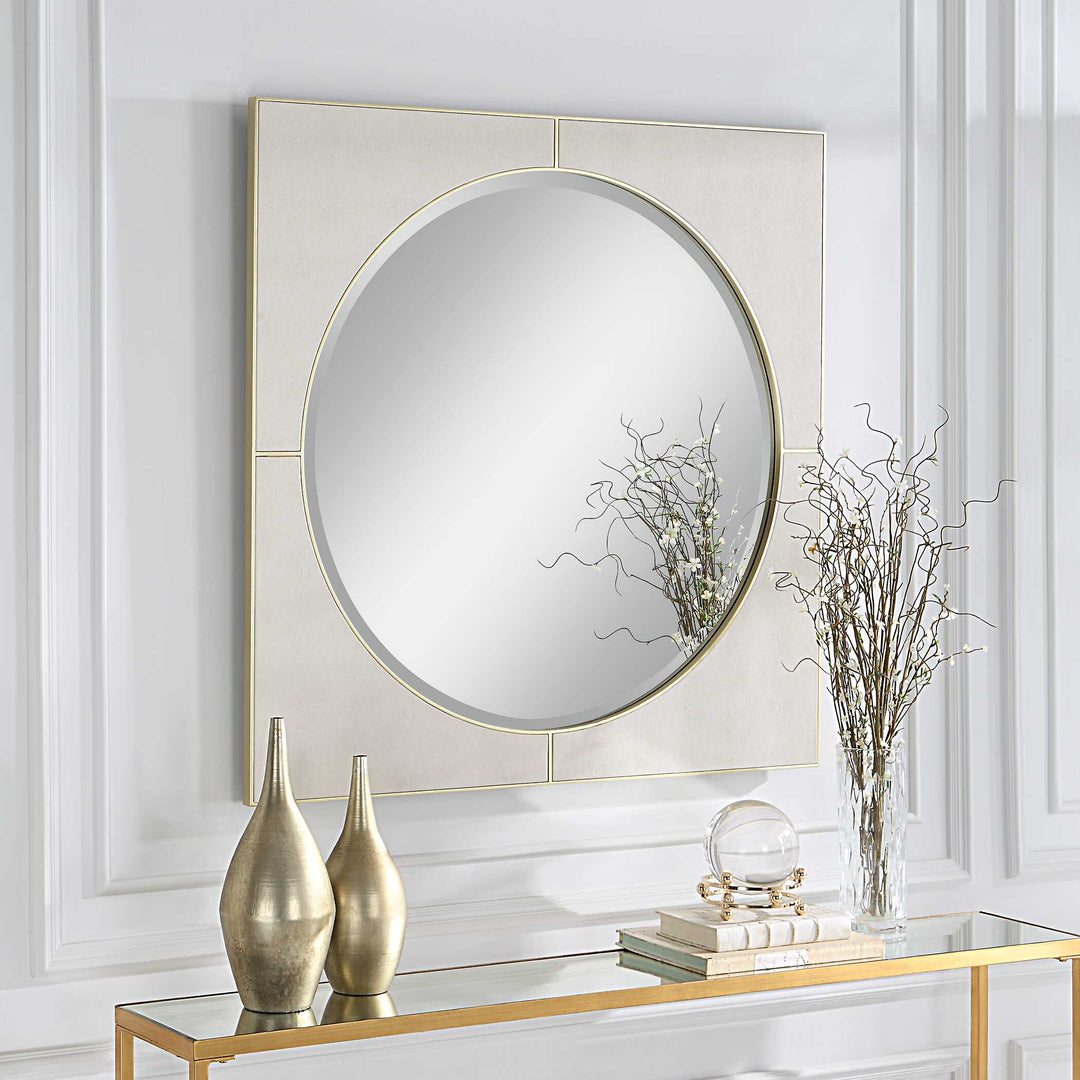 American Home Furniture Uttermost Cyprus White Square Mirror