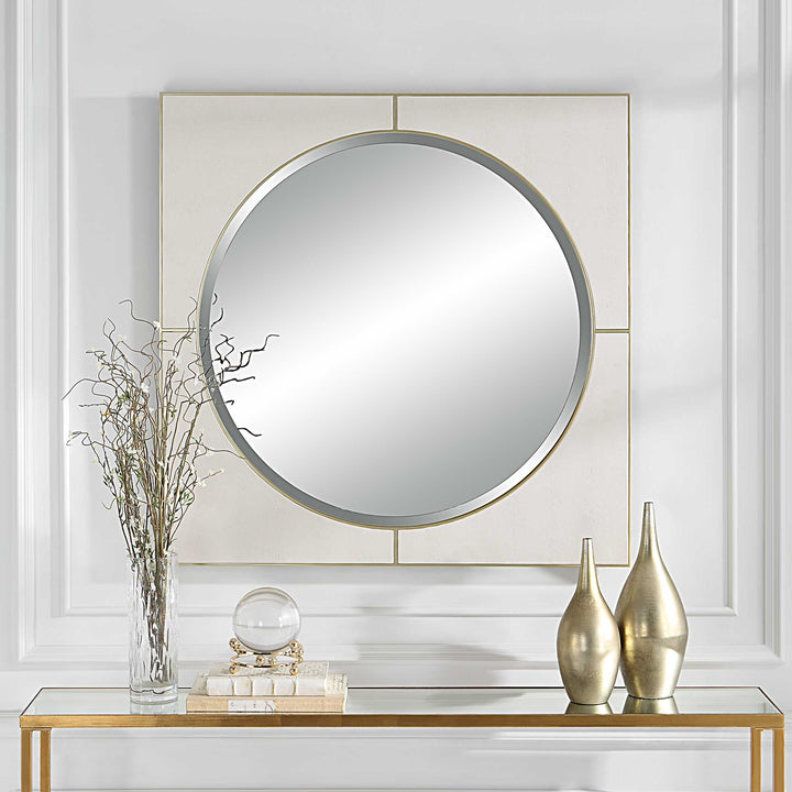 American Home Furniture Uttermost Cyprus White Square Mirror