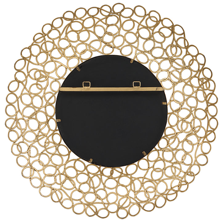 American Home Furniture Uttermost Swirl Round Gold Mirror