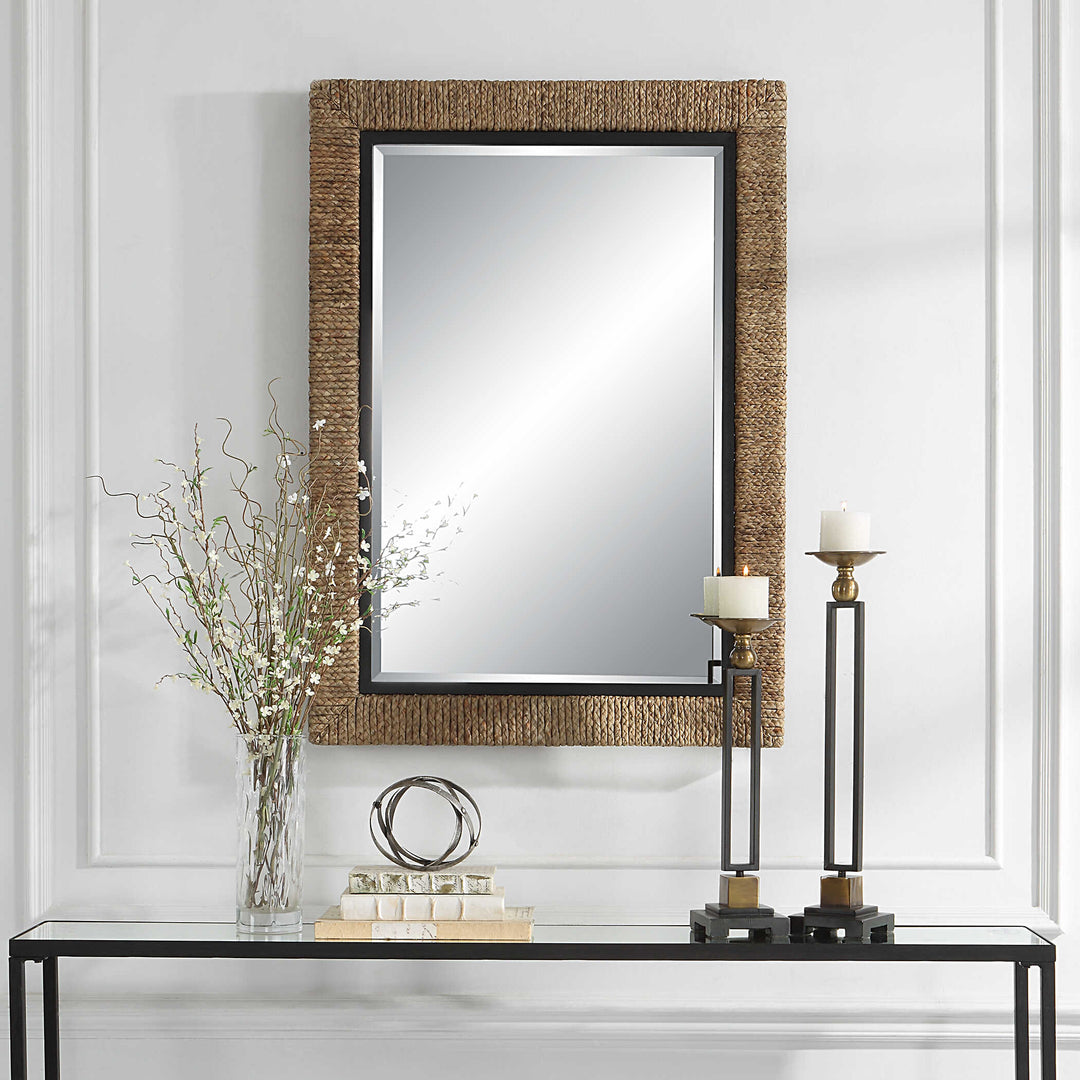 American Home Furniture Uttermost Island Braided Straw Mirror