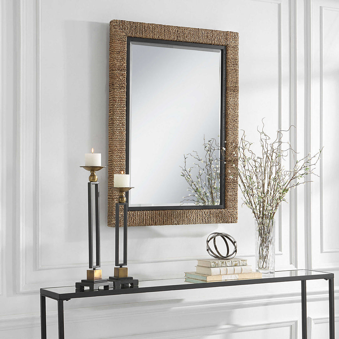 American Home Furniture Uttermost Island Braided Straw Mirror